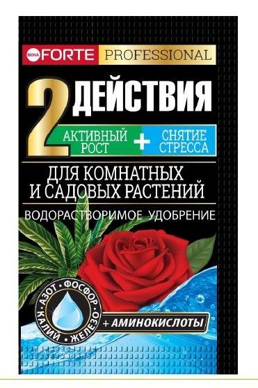 Удобрение сухое Форте для комнатных и садовых с аминокислотами 100 г (Русинхим)