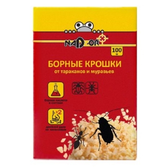Инсектицид Борные крошки от тараканов и муравьёв 100гр (Надзор)