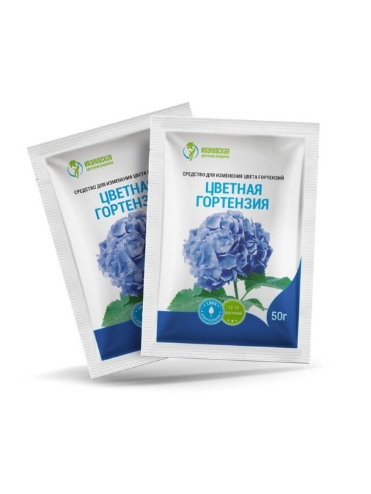 Удобрение сухое Гортензия цветная квасцы 50гр (Ивановское)