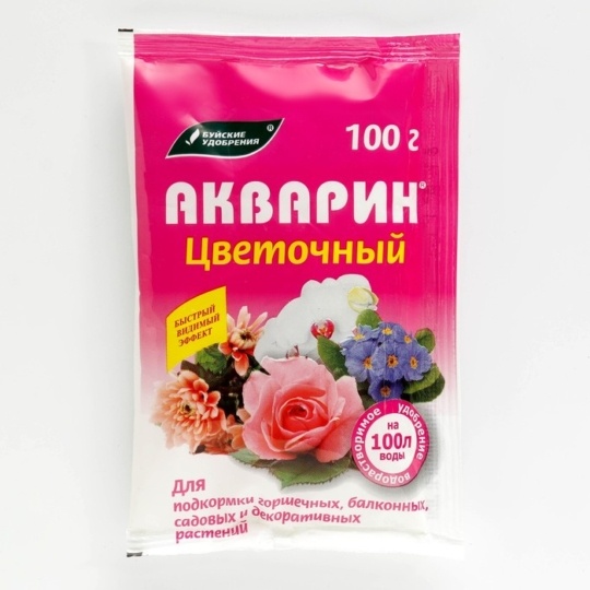 Удобрение сухое Акварин для цветов 100гр (Буй)