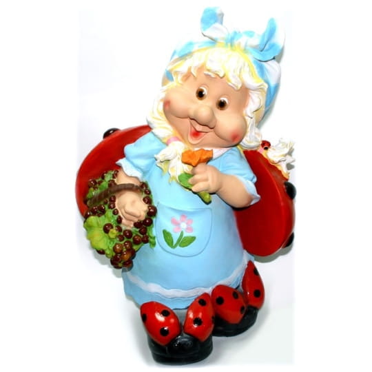 Фигура Гном девочка-божья коровка
