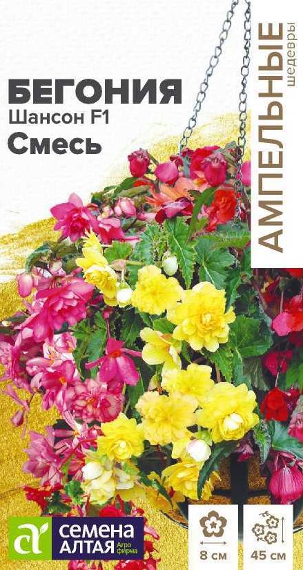 Семена Бегония (Семена Алтая) Шансон смесь ампельная 5шт