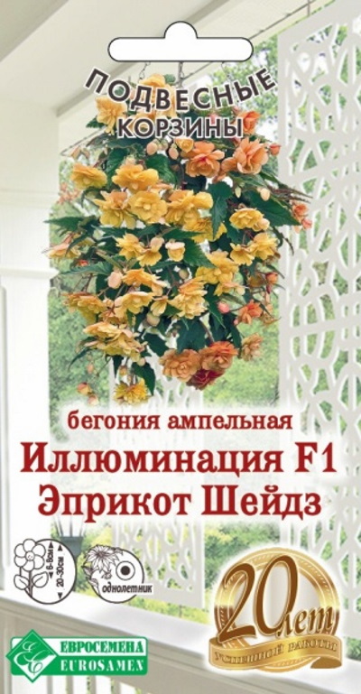 Семена Бегония (Eurosamen) Иллюминация Эприкот Шейдз 5шт