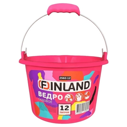 Ведро FINLAND садовое 12л особо прочное фуксия 2582-12